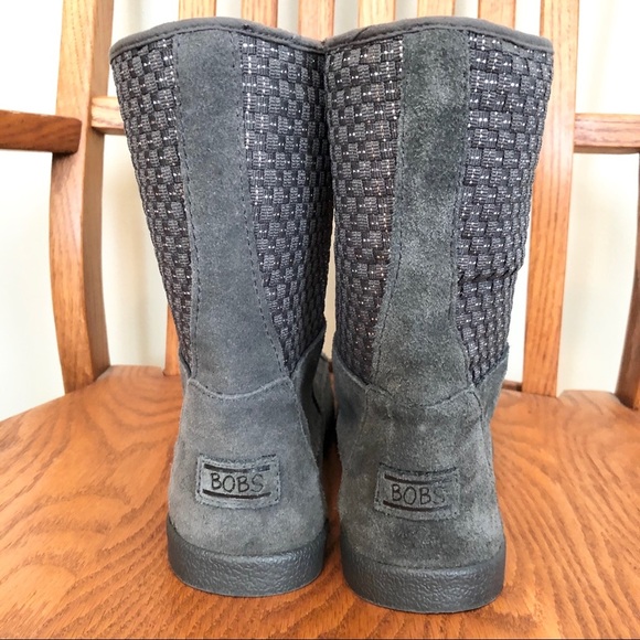 🌈 6/$60, BOBS, Suede, Grey, Winter Boot, Size 8 - Picture 3 of 8